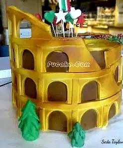 Antik Roma Kolezyum Özel Tasarım Pasta