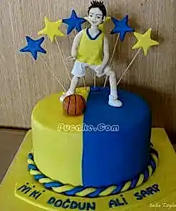 Sarı Mavi Futbol Taraftar Pastası